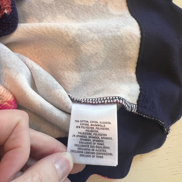 Anthropologie Postmark Clovelly Navy Floral Peplum Top Size Medium Cutout Back - Picture 4 of 5